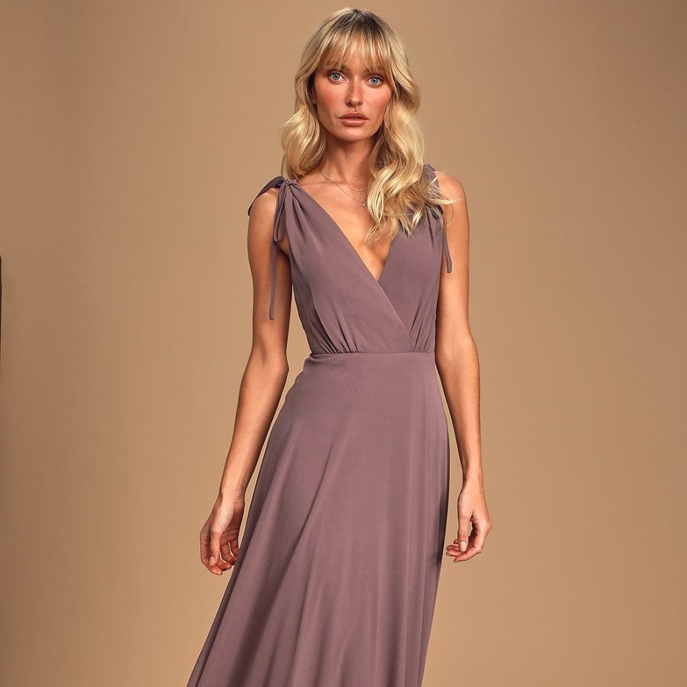Lulu's Dance the Night Away Backless Maxi Dress in Dusty Rose / X-SMALL XS